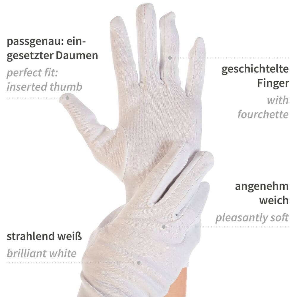 Baumwollhandschuhe Blanc 12 Paar