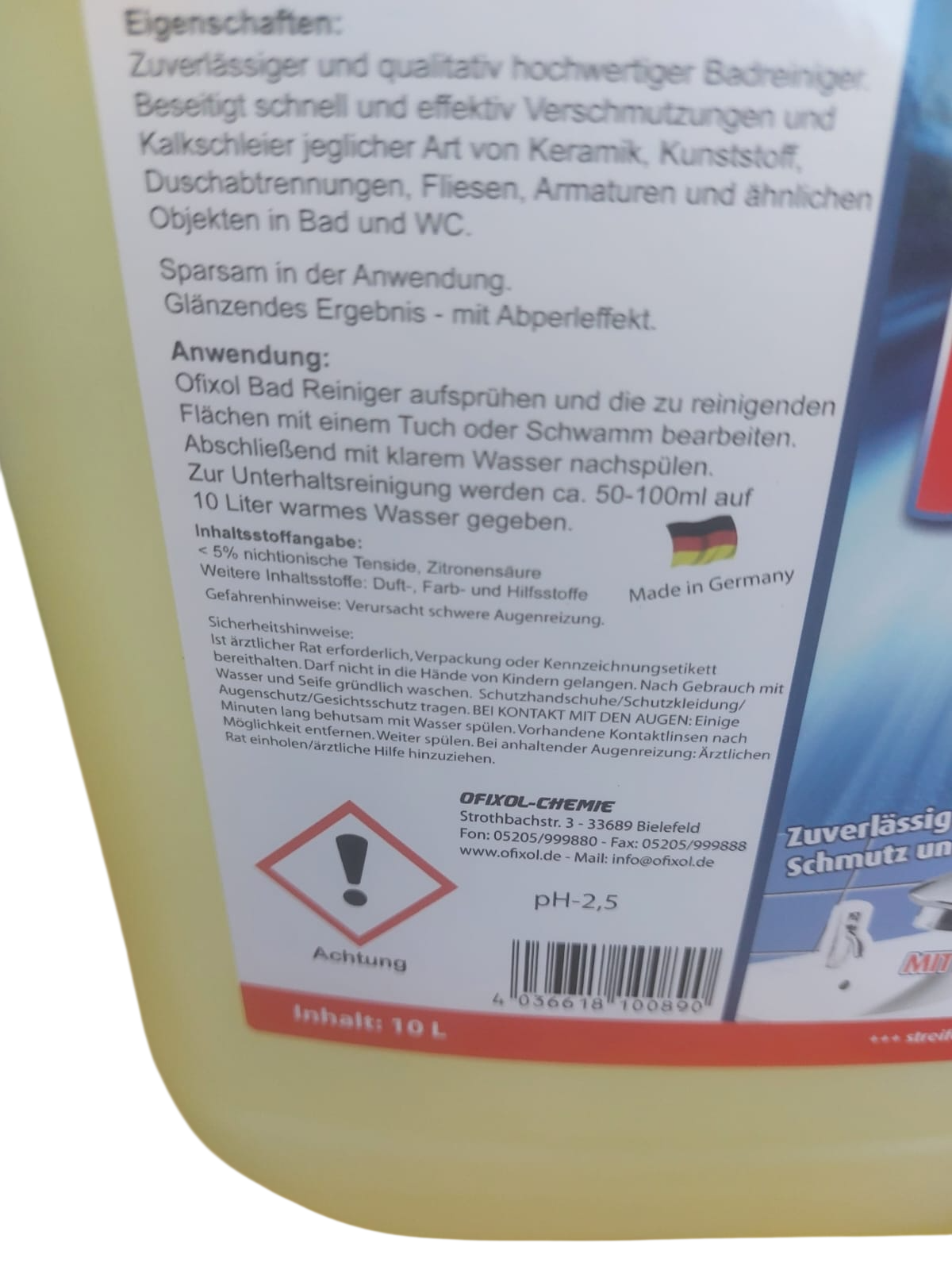 OFIXOL Bad-& Fliesenreiniger für Ihr Bad