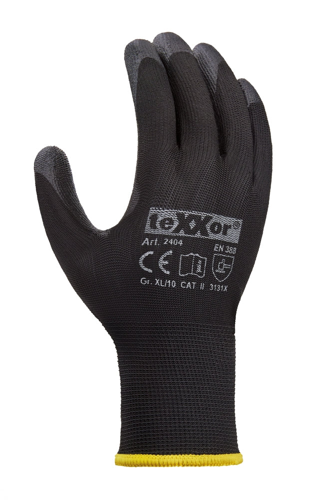 24 Paar teXXor Polyester-Strickarbeitshandschuhe 2404 PU