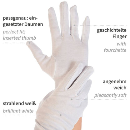Baumwollhandschuhe Blanc  12 Paar
