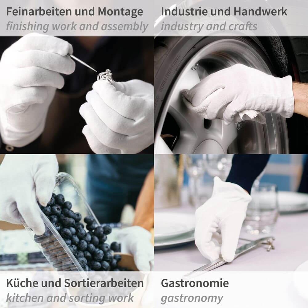 Baumwollhandschuhe Blanc  12 Paar