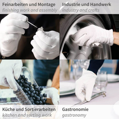 Baumwollhandschuhe Blanc  12 Paar