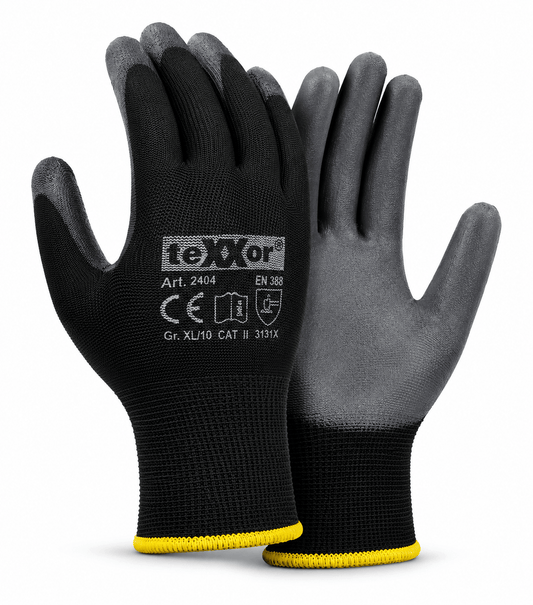 24 Paar teXXor Polyester-Strickarbeitshandschuhe 2404 PU