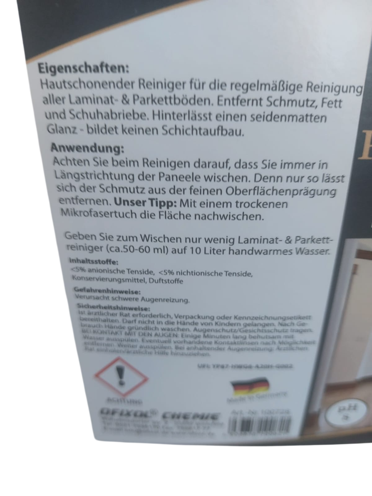 OFIXOL Laminat- & Parkettreiniger 10L Kanister schonende Bodenreinigung