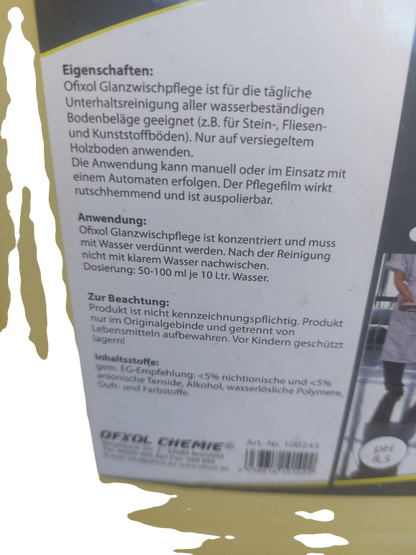 OFIXOL Glanzwischpflege 10L Kanister für strapazierfähige Böden